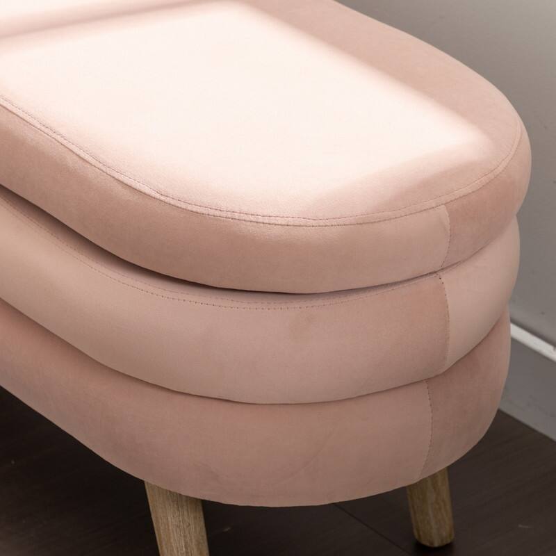 44.88" Seat Widths Soft Velvet Storage Ottoman Footrest Stool