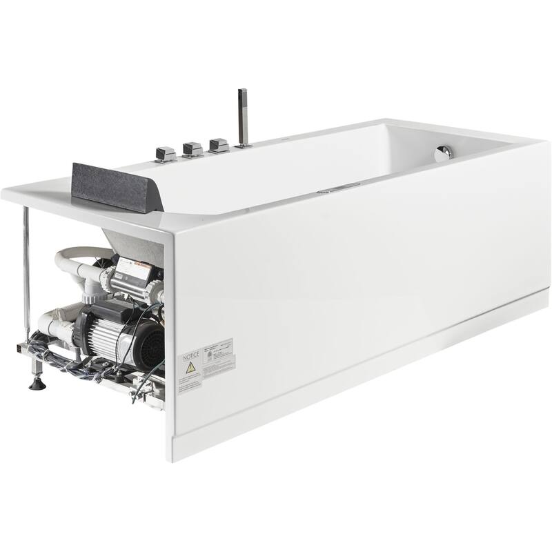 Eago 71" Three Wall Alcove Acrylic Whirlpool Tub with Right Drain,