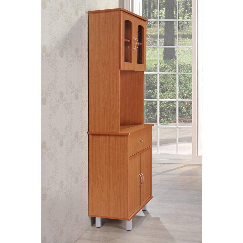 78" Red Rectangular Top and Bottom Enclosed Kitchen Cabinet