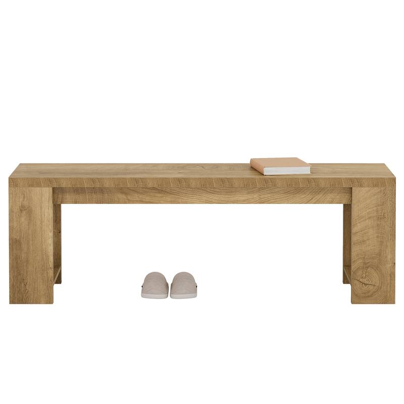 47.2" Wooden Entryway Bench, Hallway Foyer Shoe Storage Accent Bench for Bedroom