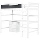 preview thumbnail 16 of 14, White Twin Size Solid Wood Loft Bed with Desk, Blackboard, Storage Box, Shelf and 3 Drawers