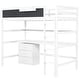 preview thumbnail 16 of 14, White Twin Size Solid Wood Loft Bed with Desk, Blackboard, and Drawers