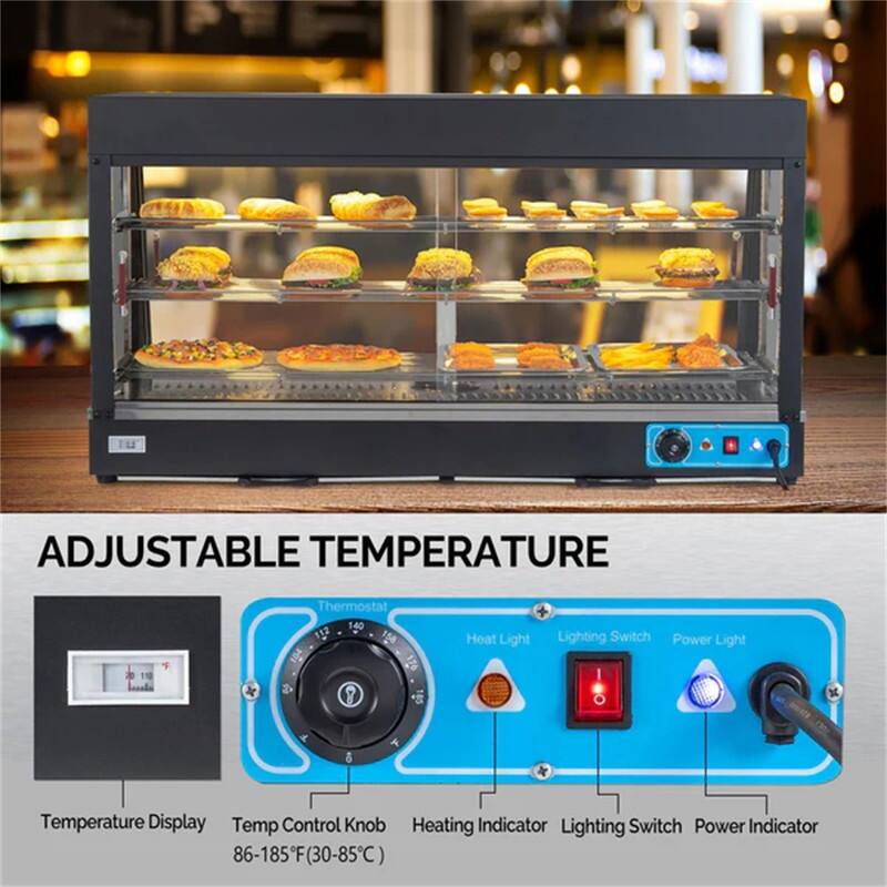 3-Tier 48 Inch 1800W 110V Countertop Hot Food Warmer Display Case