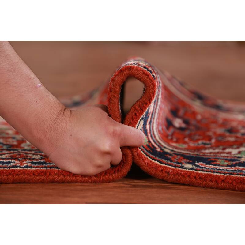 Hand Knotted Oriental 100% Wool Carpet Traditional Medallion Oranges & Rust Heriz (serapi) Area Rug - 3' 0'' X 2' 0''