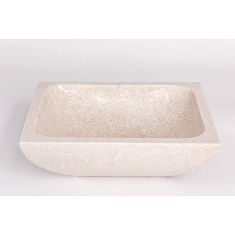 Natural Stone Vessel Bathroom Sink - Rectangular Stone Sink