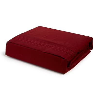 Authentic Hotel and Spa 1800 TC Brushed Microfiber Sheet Set with 4 Line Embroidery