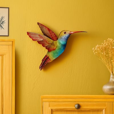 Eangee Handmade Hummingbird Capiz Shell Wall Decor Large Rainbow, 22 x 2 x 20 in.