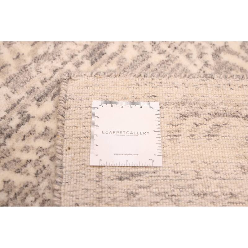 ECARPETGALLERY Hand Loomed Elysian Grey Wool Rug - 8'2 x 10'0