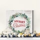 preview thumbnail 5 of 8, Merry Christmas Wreath-Premium Gallery Wrapped Canvas - Ready to Hang - Multi-Color