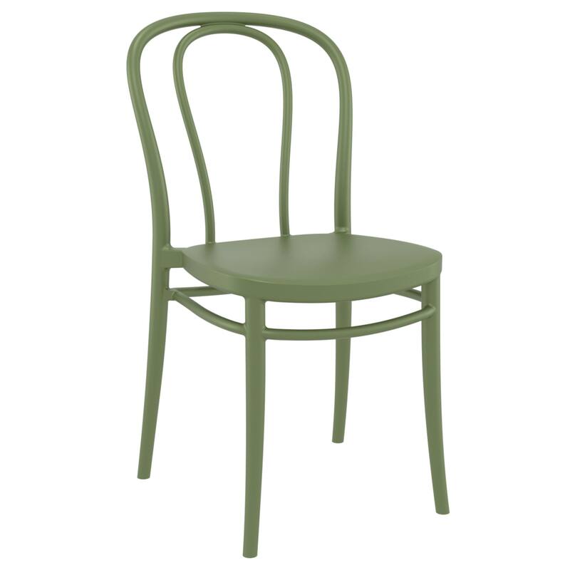 33.5" Olive Green Stackable Patio Armless Dining Chair