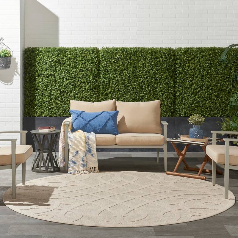 Nourison Palamos Geometric Scroll Indoor Outdoor Area Rug
