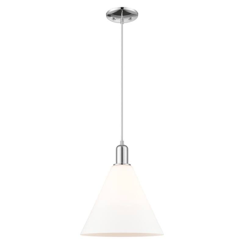 Innovations Lighting Endless Possibilities Arcadia - Berkshire Glass - 1 Light 12" Cord Hung Mini Pendant - Polished Chrome/Matte White
