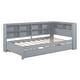preview thumbnail 33 of 54, Multi-Shelf Daybed Bookcase Bed Frame with Trundle Bed