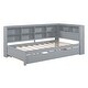 preview thumbnail 5 of 11, Twin Daybed with Trundle, Storage Shelf, and USB Ports, Available in Gray or White
