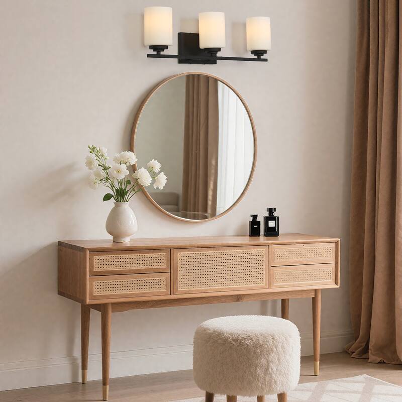 Modern Farmhouse 3-Light ORB Bathroom Vanity Light White Frosted Glass Wall Sconce - L 23" x W 6" x H 7.5"