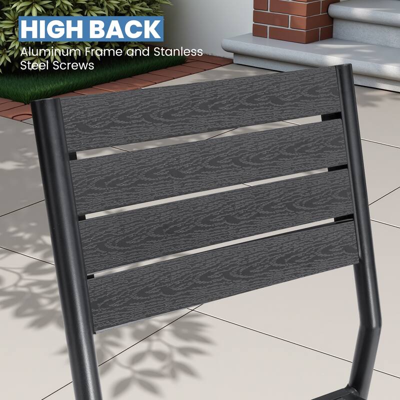 9-piece Outdoor Patio Aluminum Rectangle Dining Set with Chairs Umbrella Hole