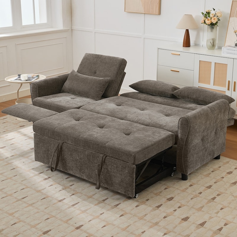 2-in-1 Sofa with Pull-Out Sleeper & Reversible Recliner by Harper&Bright Designs