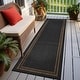 preview thumbnail 23 of 98, World Rug Gallery Border Indoor/Outdoor Flat Woven Area Rug 2' 3" x 6' - Dark Gray