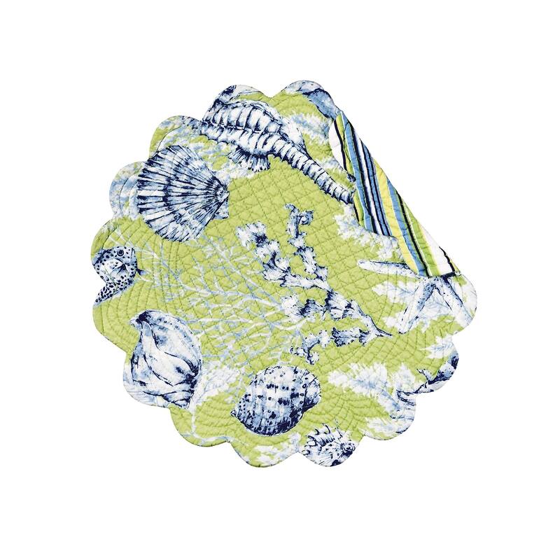 Fenwick Isle Placemat Set of 6 - 17" - Round - Green