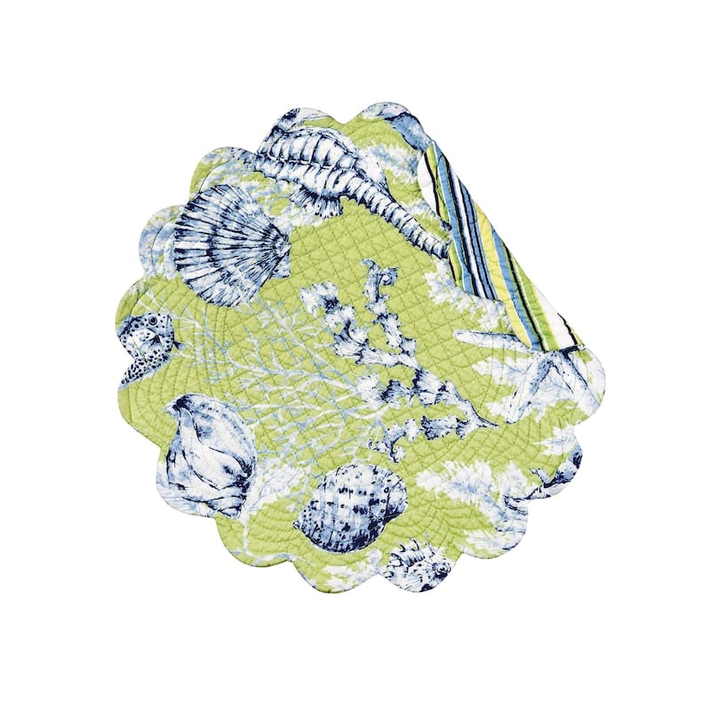 Fenwick Isle Round Placemat Set of 6 - Set of 6 - Green