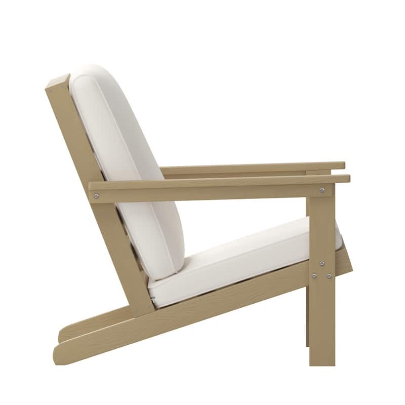 All-Weather Poly Resin Adirondack Style Chair & Cushions