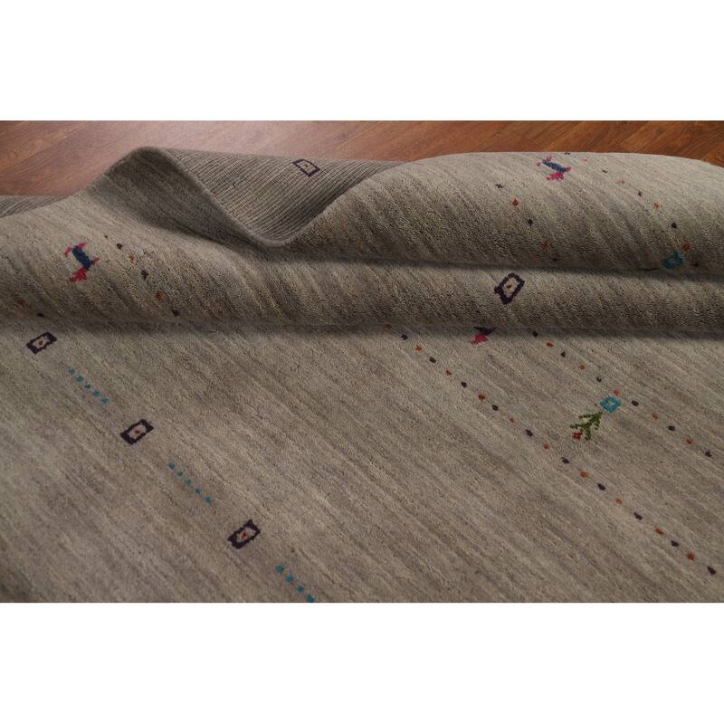 Animals Tribal Gabbeh Area Rug Hand-Knotted Wool Carpet - 5'3" x 7'7"