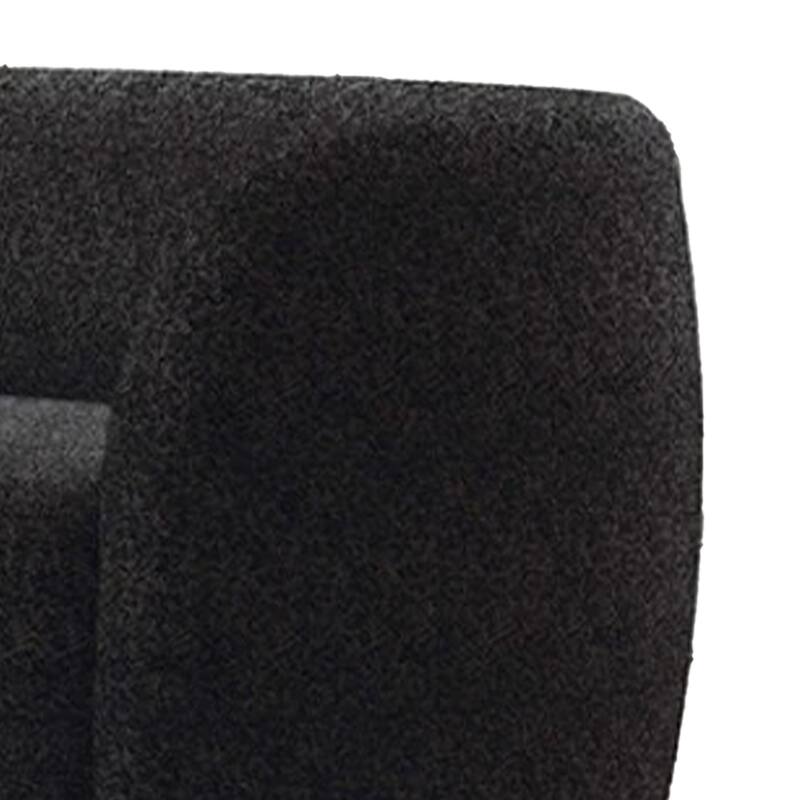 Srey 2pc Sofa and Loveseat Set, Black Boucle, Curved Kidney Shape