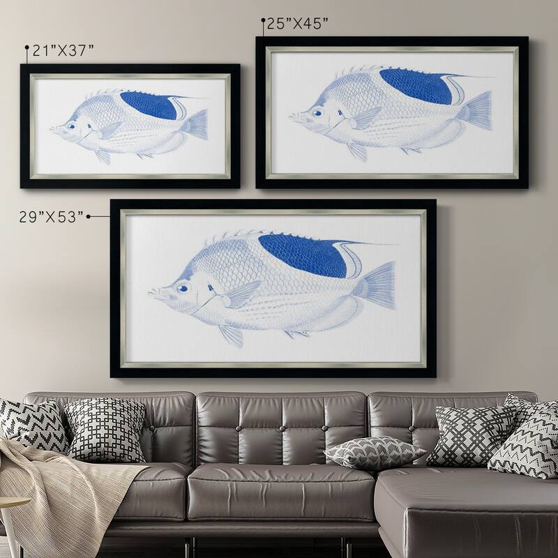 Blue & White Tropical Fish I Premium Framed Canvas- Ready to Hang