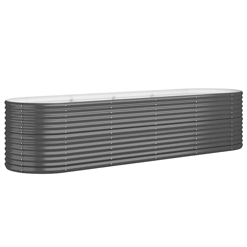 vidaXL Raised Garden Bed Raised Flower Bed Galvanized Steel Outdoor Planter