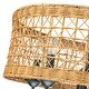 preview thumbnail 9 of 14, 5-Light Farmhouse Boho Rustic Woven Rattan Pendant Light Round Drum Hand Woven Bamboo Rattan Chandelier - 19.6 in. W