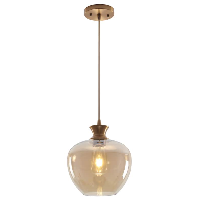 1-Light Pendant Light with Glass Shade for Kitchen Island