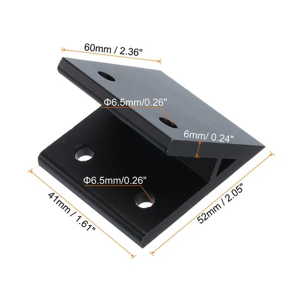 2Pcs 45 Degree Angle Aluminum Profile Corner Brackets 3060 Series Black