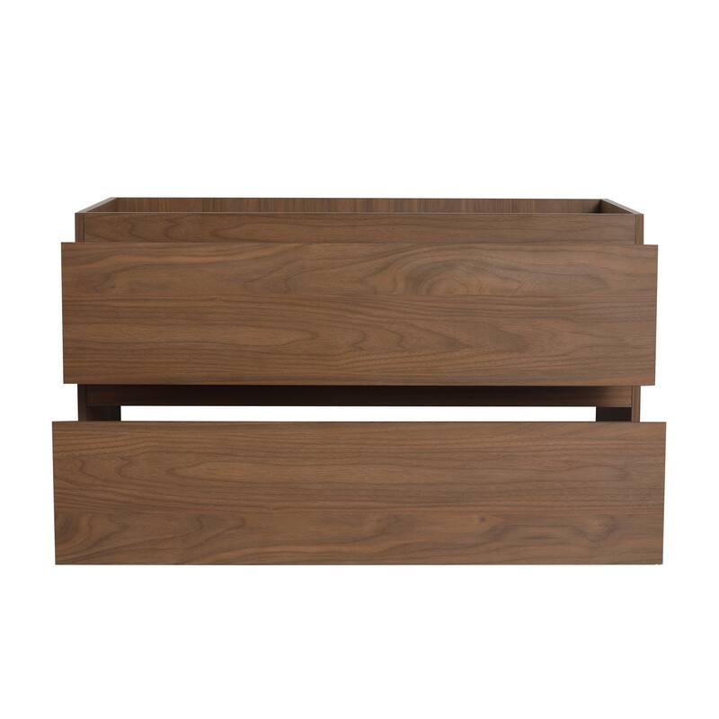 Vanity with Thick Edge Resin Sink, Soft-Close Drawers, Water-Resistant Melamine Surface (Sink and Cabinet Only)
