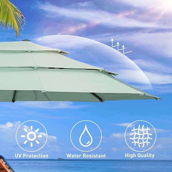 are tier patio umbrellas wind resistant JEAREY 9' 2-Tiers Outdoor Market Table Umbrella w/Push Button Tilt/Crank, 8 Sturdy Ribs, UV Protection Waterproof Sunproof(Beige) : Patio, Lawn & Garden The 10ft Sun Umbrella Outdoor Patio Shade by Pure Garden is an attractive piece of outdoor decor that provides quality shade whether youre entertaining guests on the deck or lounging by your swimming pool Autlaycil 15ft Outdoor Patio Umbrellas3