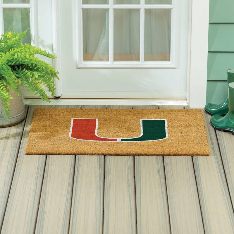 University of Miami Full Color Indoor/Outdoor Coir Mat