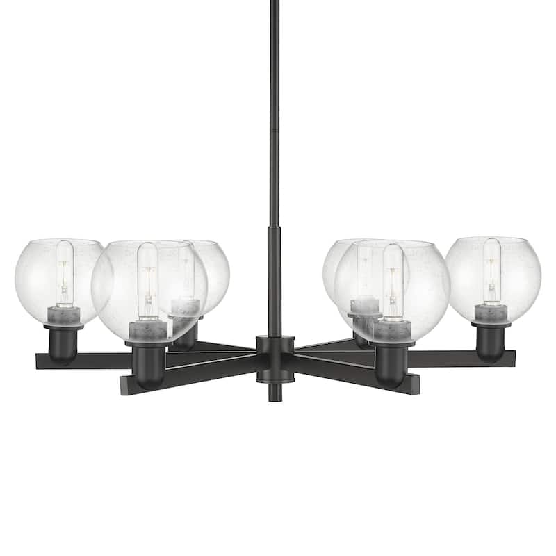 Innovations Lighting 716-6CR-10-36 Athens Chandelier Athens 6 Light - Matte Black / Seedy