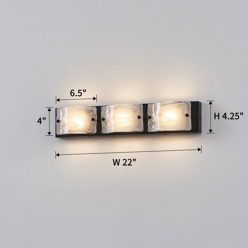 KAWOTI Contemporary LED Bathroom Vanity Light 3 Color Temperatures - W22" x E3" x H4.25"