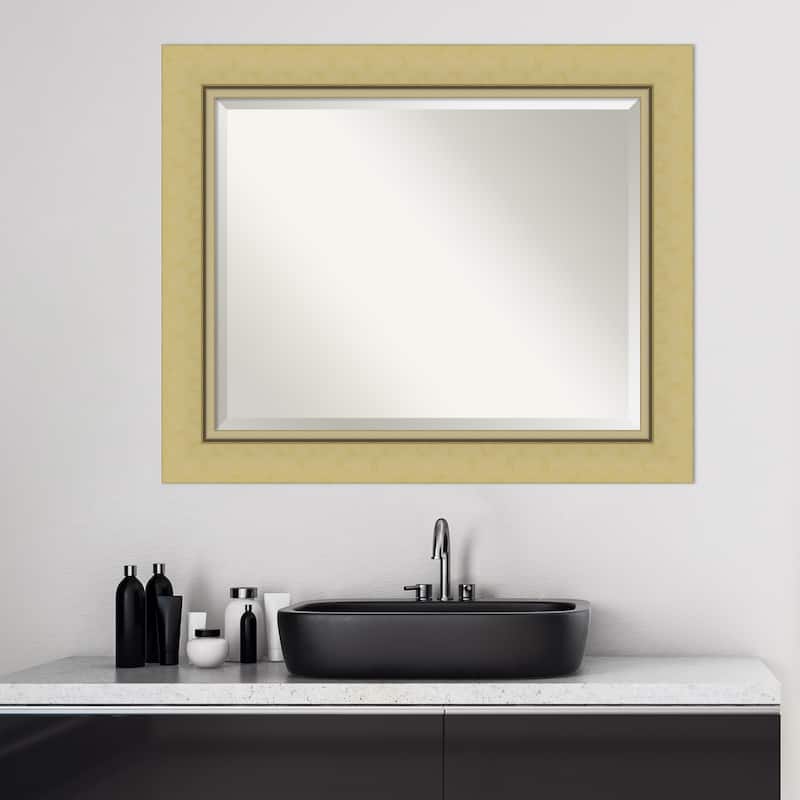 Beveled Bathroom Wall Mirror - Landon Gold Frame