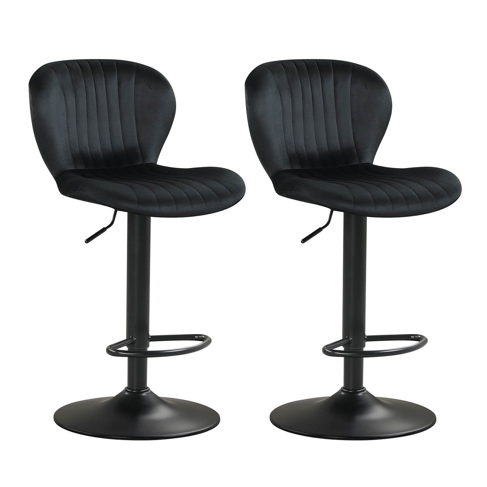 Costway Bar Stools Set of 2/4 with Velvet Upholstered Backrests Padded - See Details