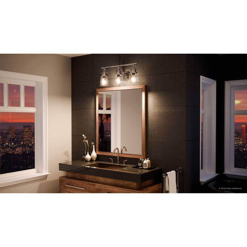 Luxury Industrial Bathroom Vanity Light, 9.5"H x 23"W, with Vintage Style, Polished Chrome Finish by Urban Ambiance