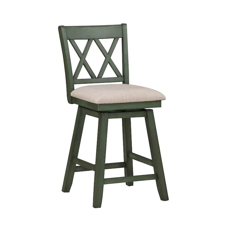 Brookline Wooden Linen Swivel Dining Room Barstool