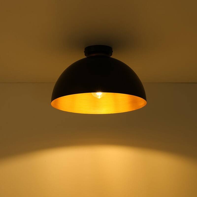 Modern Farmhouse 1-Light Metal Dome Semi Flush Mount 15.7in