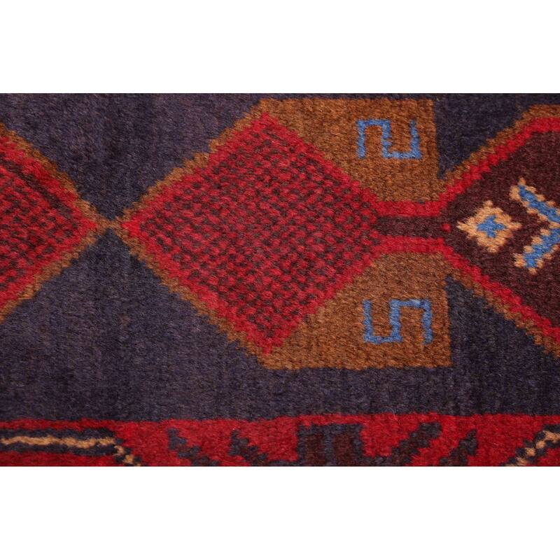 ECARPETGALLERY Hand-knotted Teimani Dark Navy, Red Wool Rug - 3'9 x 6'1