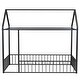 preview thumbnail 3 of 8, Black Twin Size Metal House Bed Frame with Fence and Roof for Kids, Teens, Girls, Boys