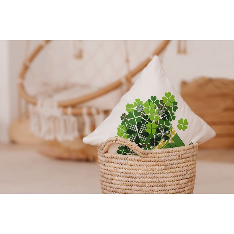 Bucket of Shamrocks Accent Pillow