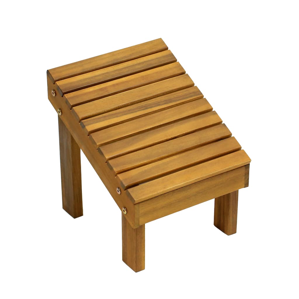 Saru 11.8" Traditional Classic Solid Acacia Wood Shower Shaving Foot Stool, By JONATHAN Y