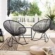 preview thumbnail 2 of 13, Corvus Sarcelles Modern Wicker Patio Rocking Chairs(Set of 2)