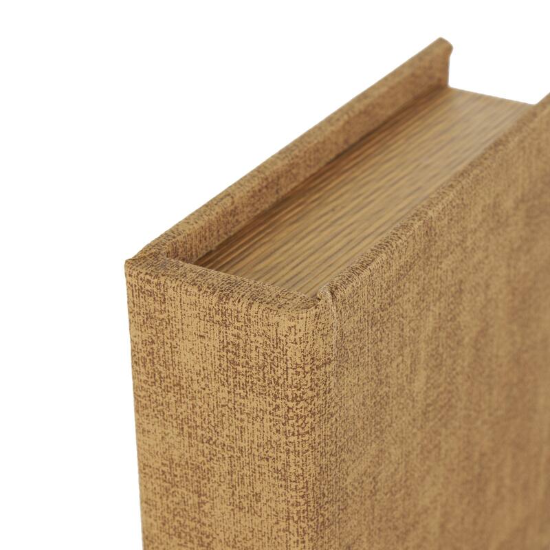 Roche River Decor - Linen Fabric Chevron Patterned or Texxtured Faux Book Storage Box - Set of 3 or 4 Multi-Colored