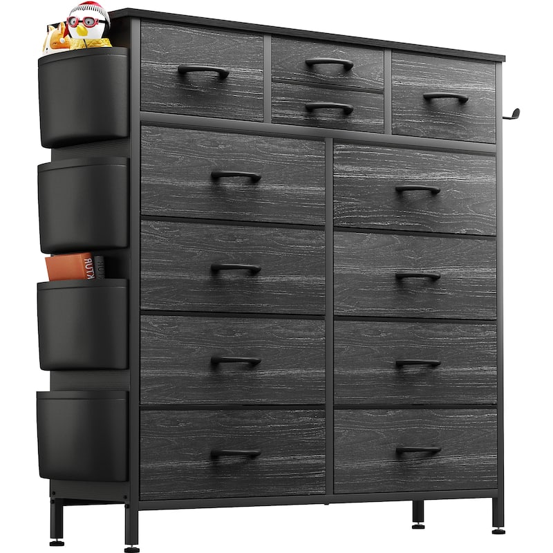 12 Drawer Dresser Fabric Tall Dressers for Bedroom Chest of Drawers