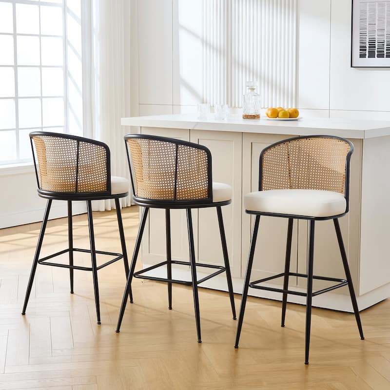 26"/29" Rattan Upholstered Bar Stool /Counter Stools Set of 2/3/4